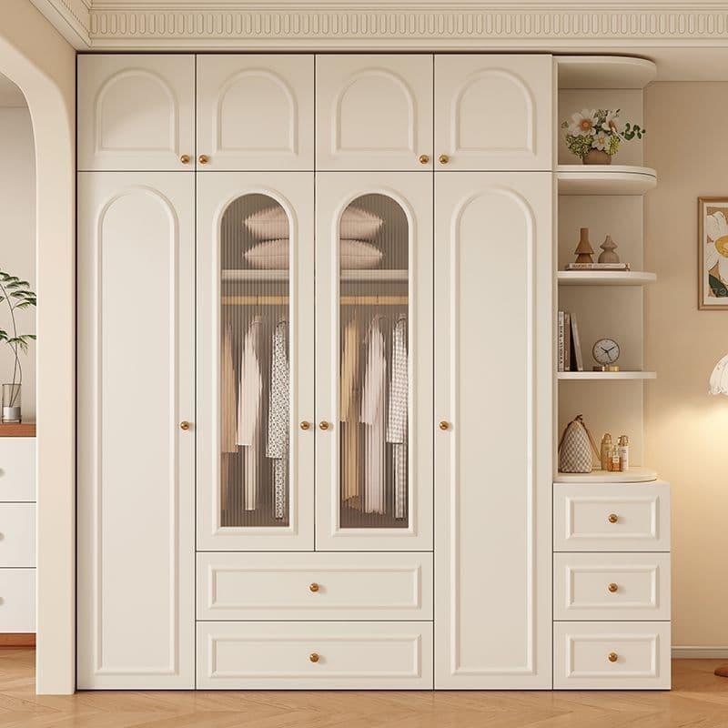 WHITE VINTAGE LOOK WARDROBE DESIGN