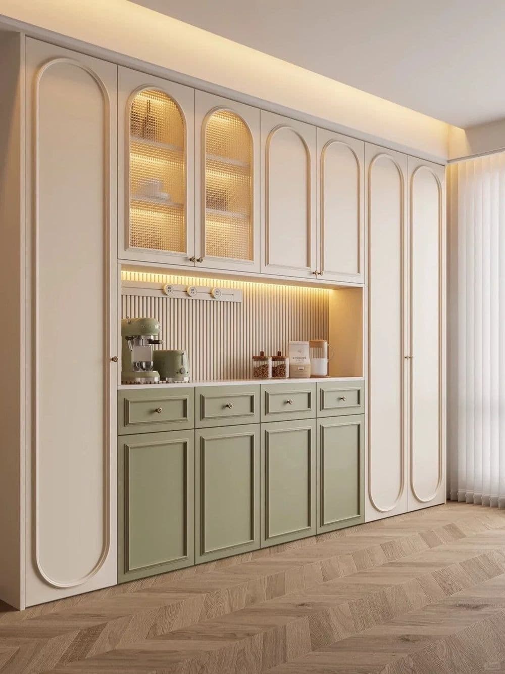EUROPEAN STYLE CURVE CROCKERY UNIT DESIGN 